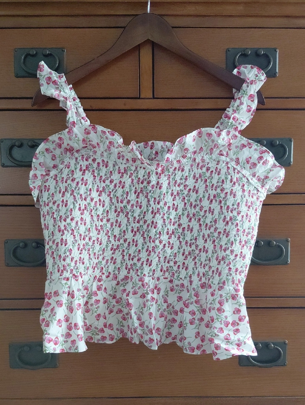 J.Crew Smocked Ruffle Top - Picture 2 of 7